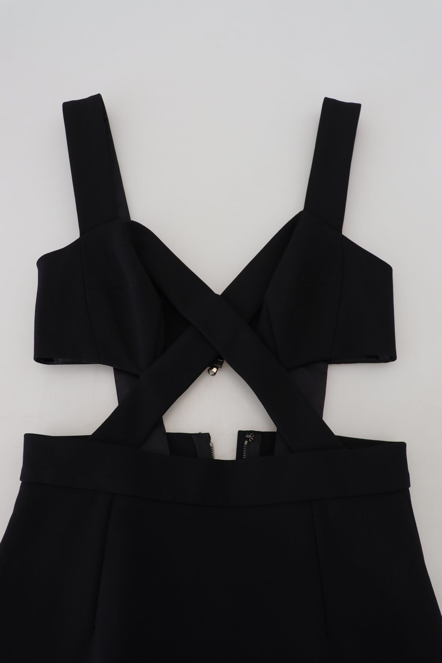 Dolce & Gabbana – Schwarzes, figurbetontes Midikleid aus Viskose