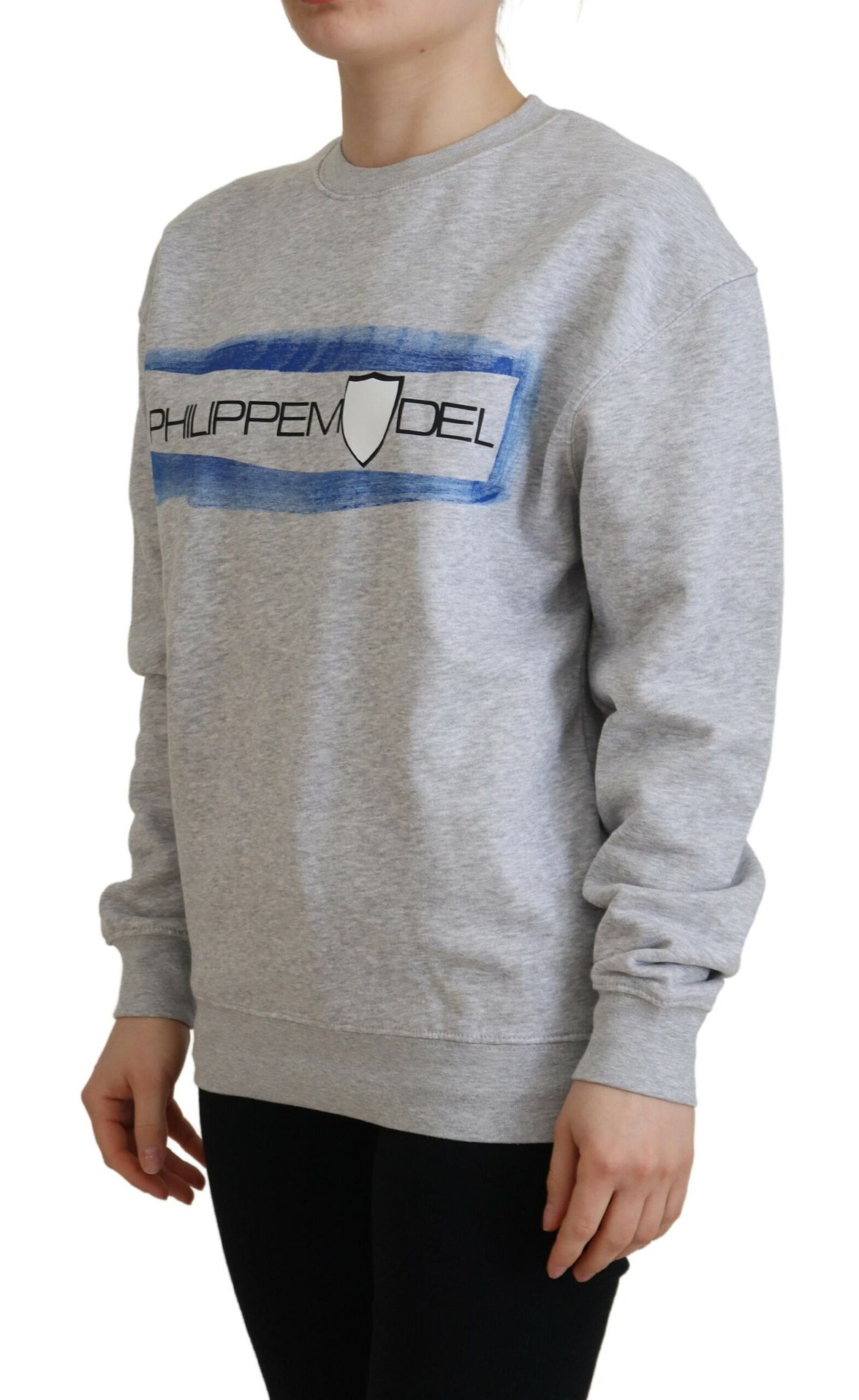 Philippe Model Grau bedruckter Pullover mit langen Ärmeln