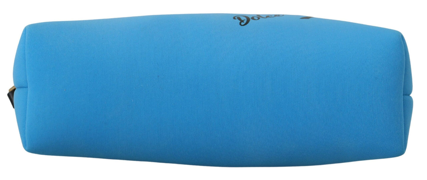 Dolce & Gabbana – Handtasche mit blauem Logo-Print und Leopardenmuster