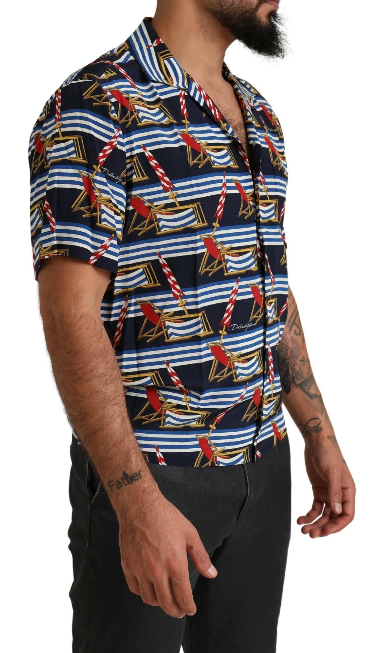 Dolce & Gabbana – Mehrfarbiges, kurzärmliges Strandkorbhemd