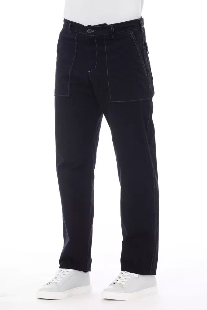 Alpha Studio Herrenhose aus blauer Baumwolle