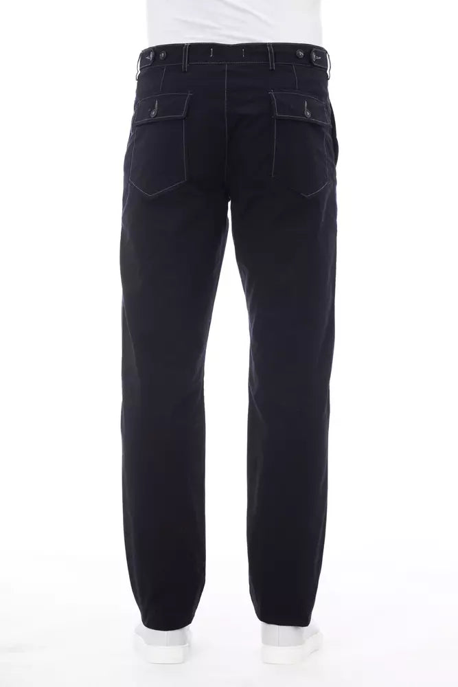 Alpha Studio Herrenhose aus blauer Baumwolle