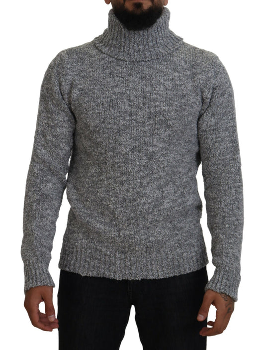 Dolce & Gabbana Grauer Rollkragenpullover aus Wollstrick