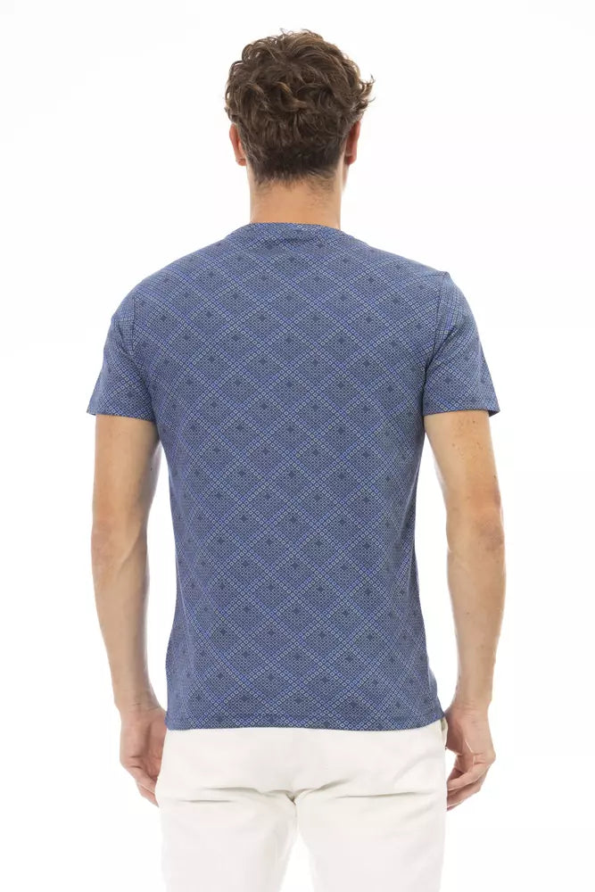 Baldinini Trend Blaues Herren-T-Shirt aus Baumwolle