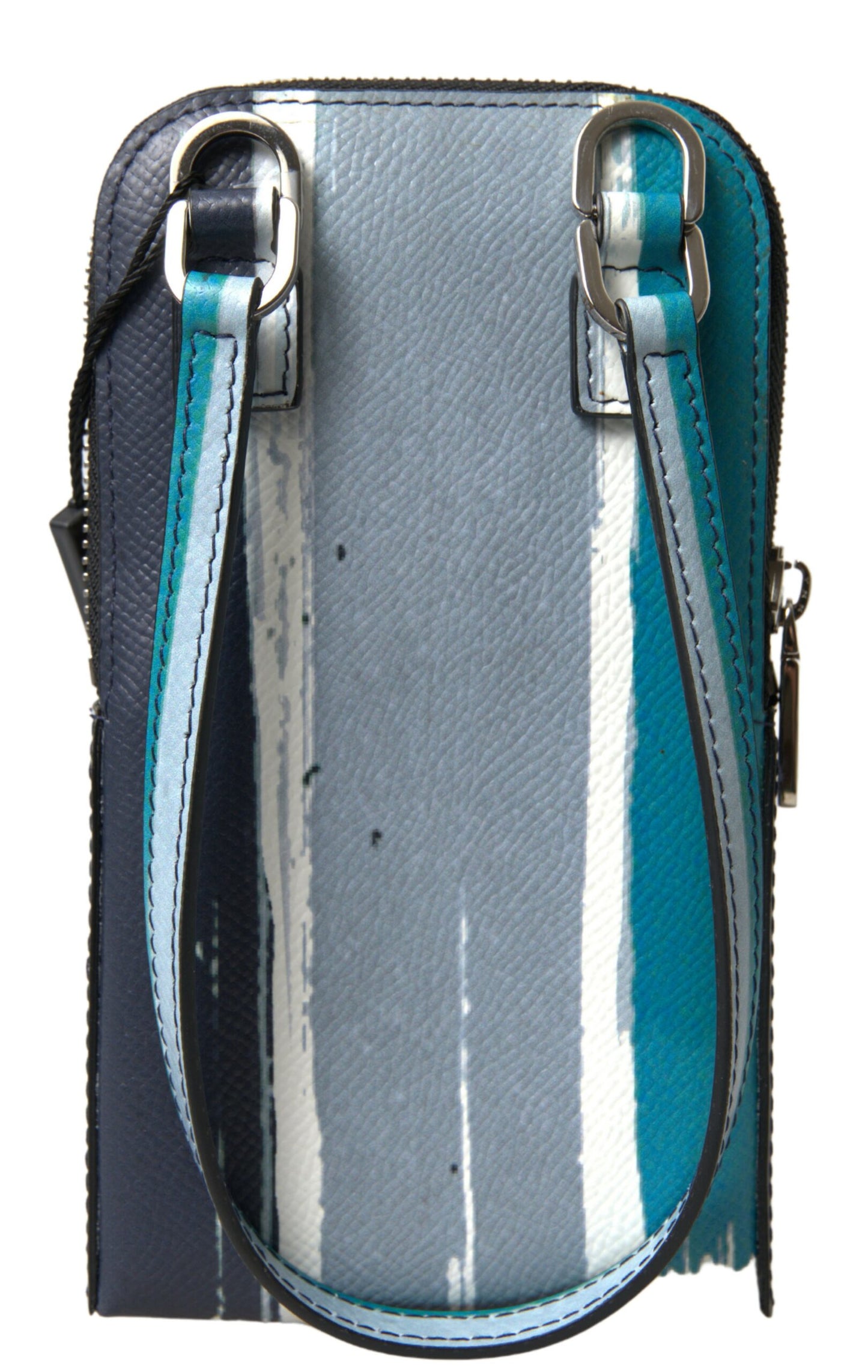 Dolce & Gabbana Blaue Ledergeldbörse Crossbody Sling Handytasche Unisex