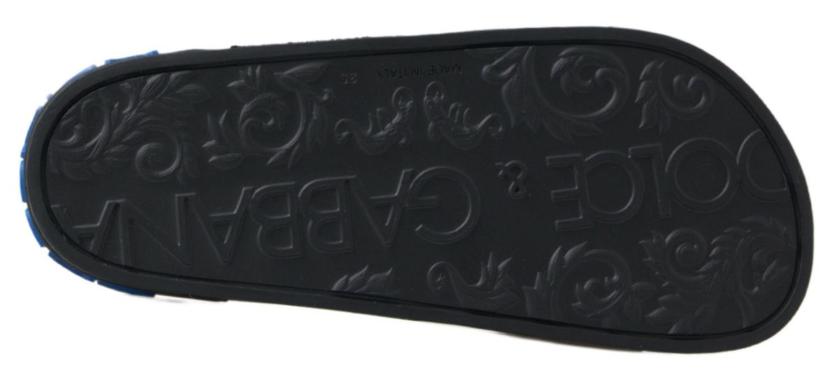 Dolce & Gabbana Schwarze Slides Sandalen Strand Saint Barth Schuhe