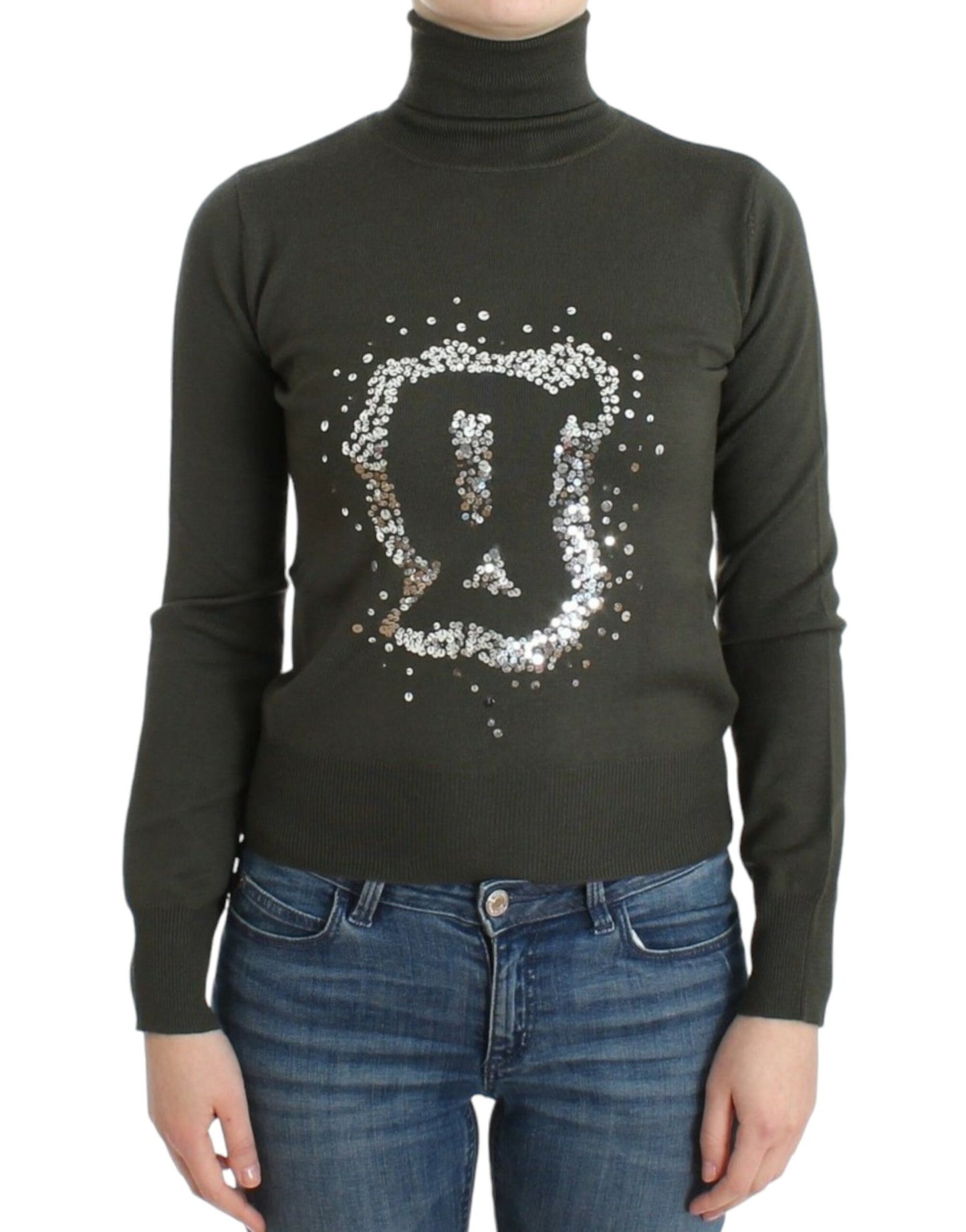 John Galliano Grüner Rollkragenpullover aus Wolle