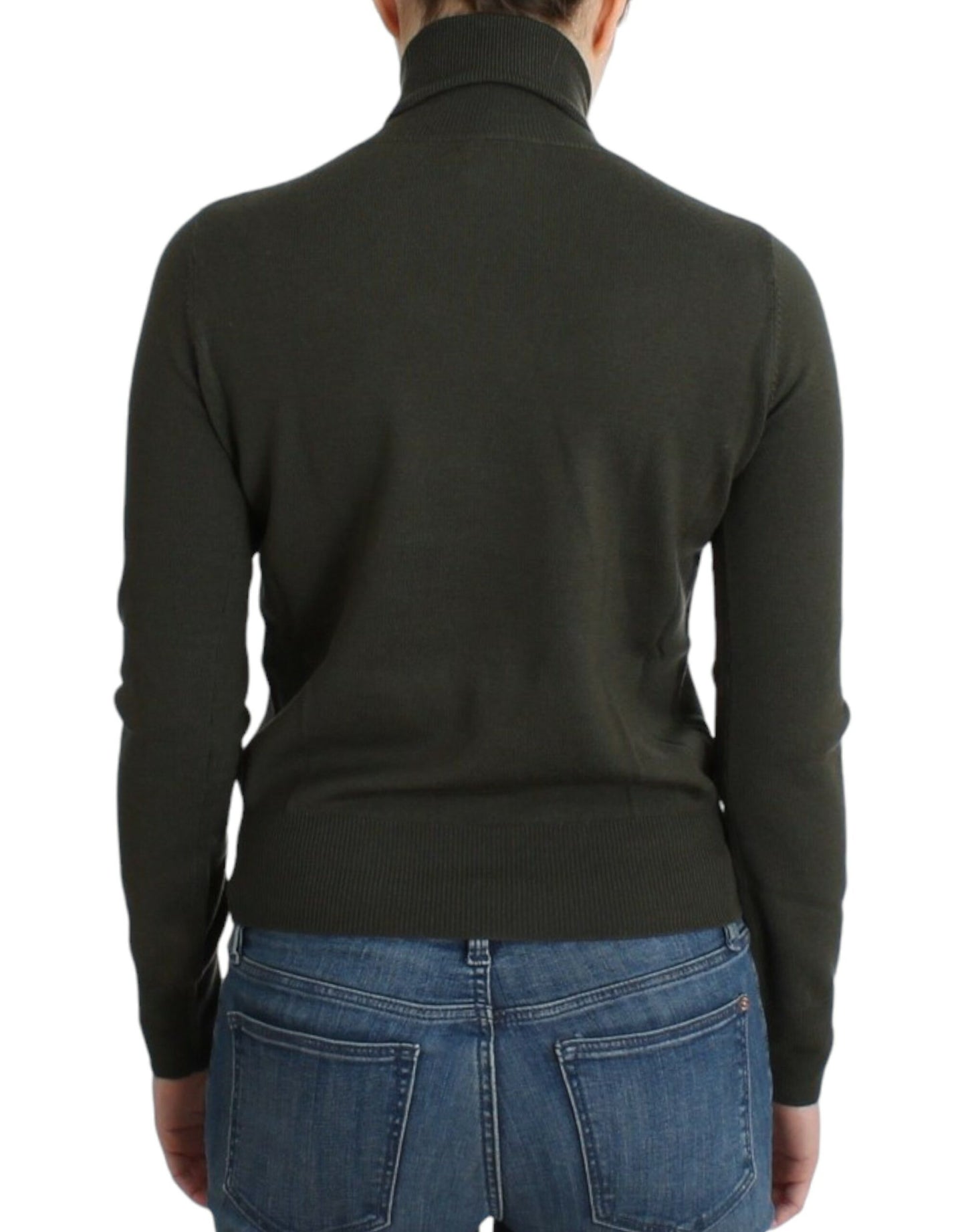John Galliano Grüner Rollkragenpullover aus Wolle