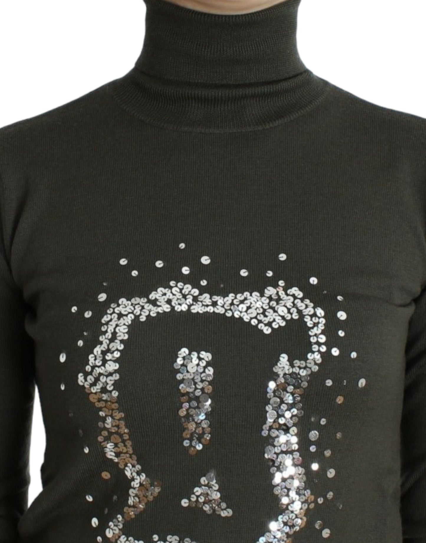 John Galliano Grüner Rollkragenpullover aus Wolle