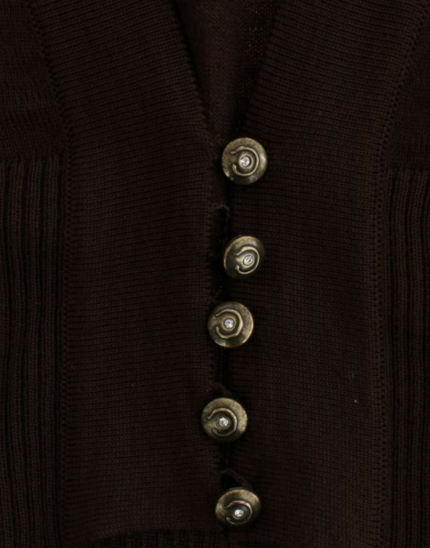 Cavalli Braune kurze Wollstrickjacke