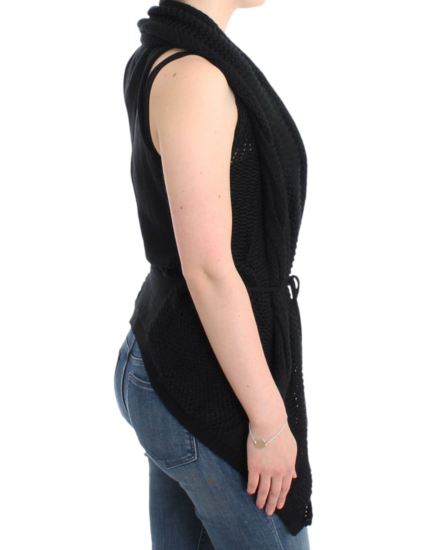 Costume National Schwarze ärmellose Strickjacke