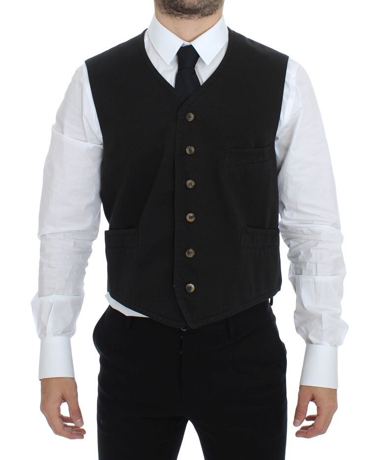 Dolce & Gabbana – Schwarze Weste aus Baumwollmischung