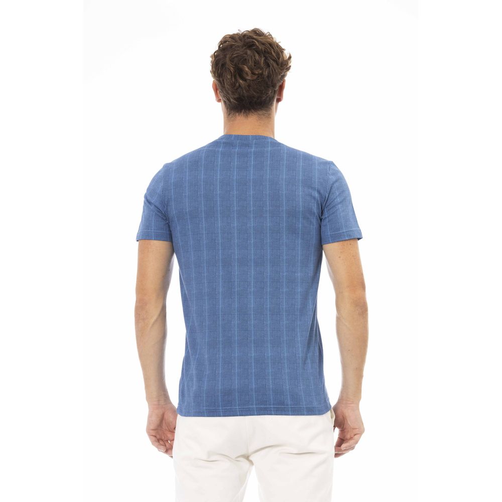 Baldinini Trend Blaues Herren-T-Shirt aus Baumwolle