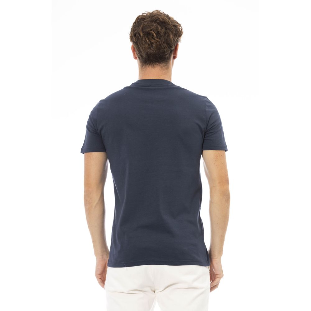 Baldinini Trend Blaues Herren-T-Shirt aus Baumwolle
