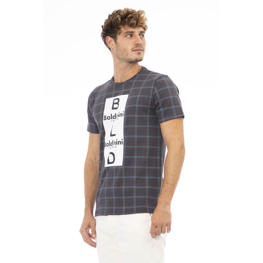 Baldinini Trend Graues Herren-T-Shirt aus Baumwolle