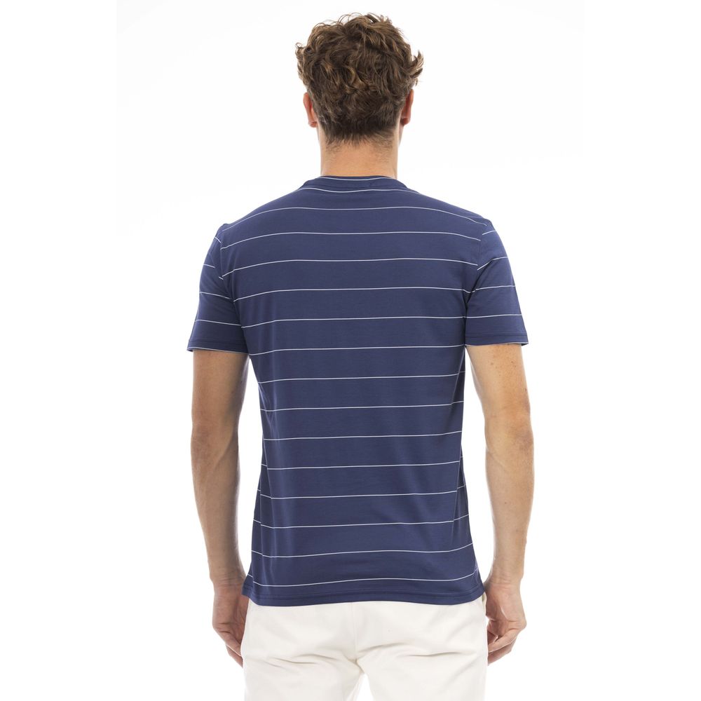 Baldinini Trend Blaues Herren-T-Shirt aus Baumwolle