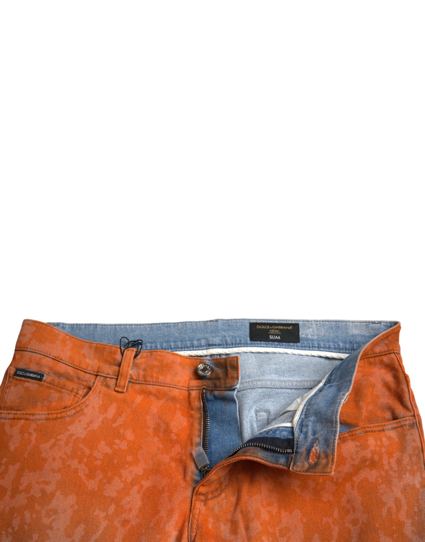 Dolce & Gabbana – Schmal geschnittene Jeans aus Baumwolle mit Farbverlauf