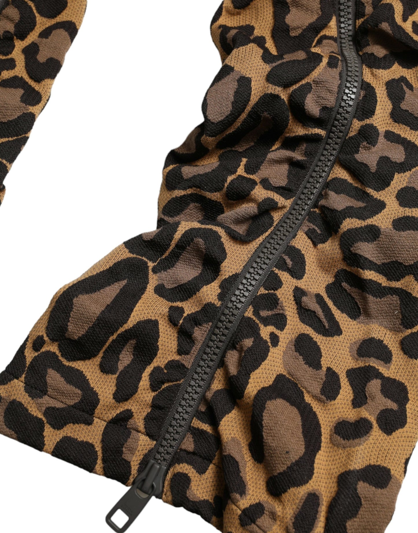 Dolce & Gabbana – Braune Jogginghose aus Jacquard mit Leopardenmuster