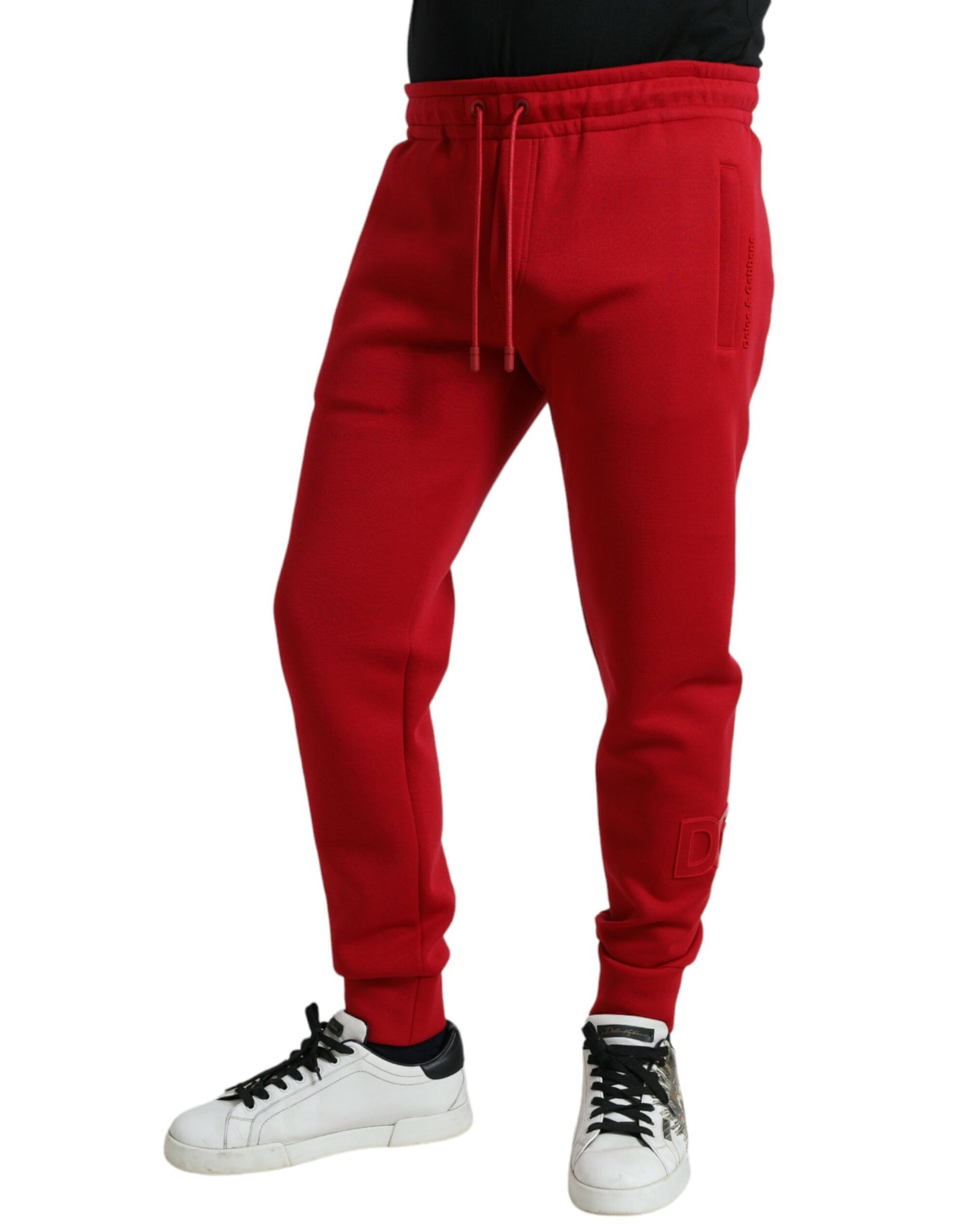 Dolce & Gabbana – Enge Jogginghose aus Baumwollmischung in Rot