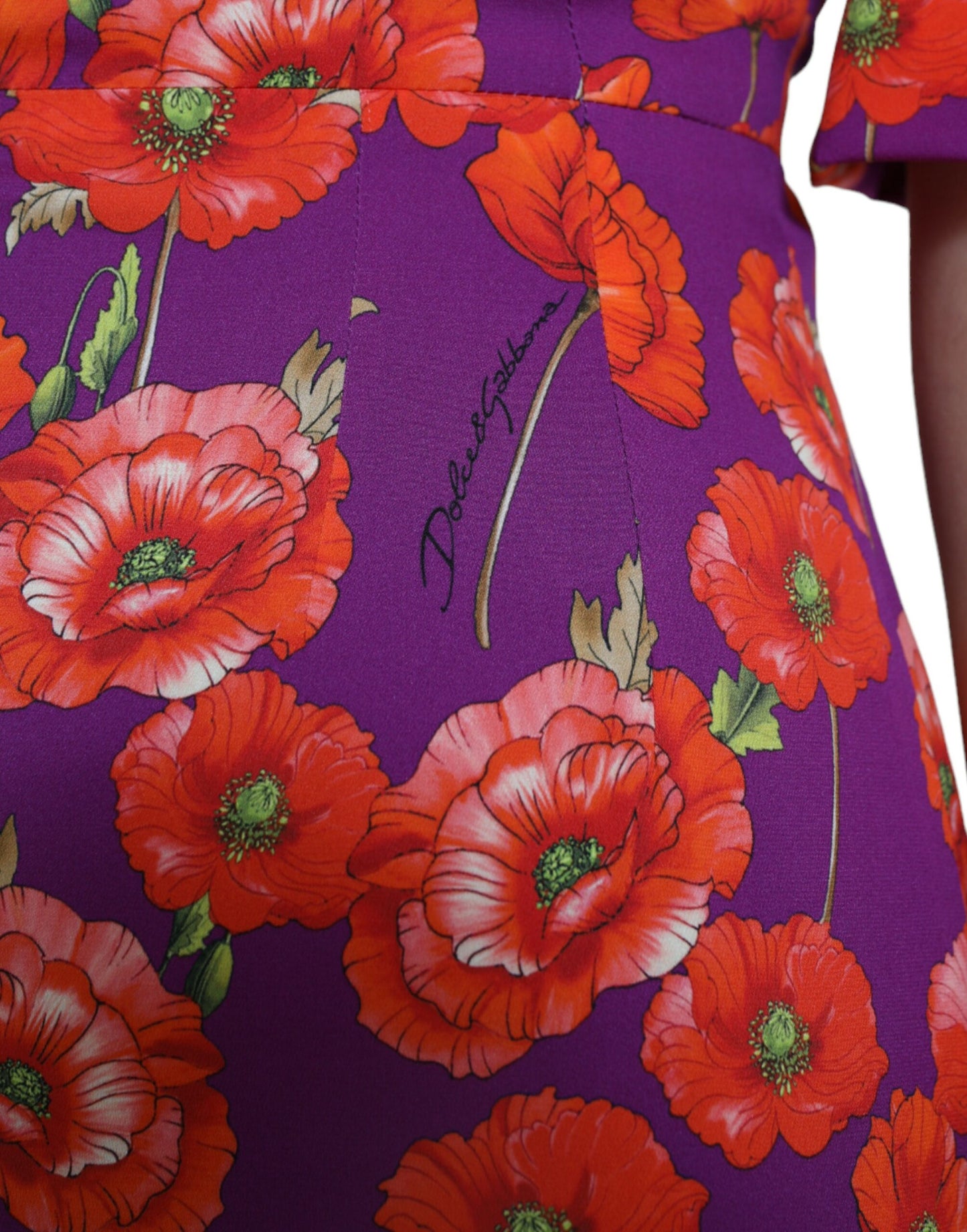 Dolce & Gabbana – Etuikleid mit mehrfarbigem Blumen- und Mohndruck