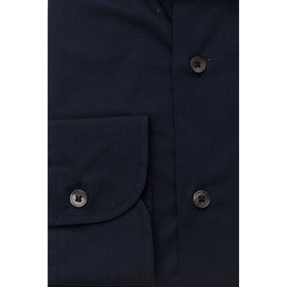 Bagutta Blaues Slim Fit Herrenhemd aus Baumwolle