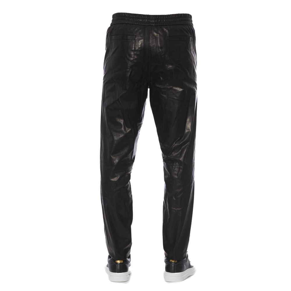 Trussardi „Schwarze Herrenhose aus Lammleder“