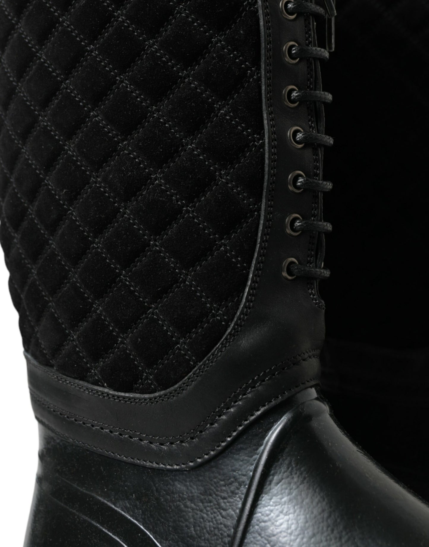 Dolce & Gabbana – Regenstiefel „Chioggia“ aus Wildleder in Schwarz