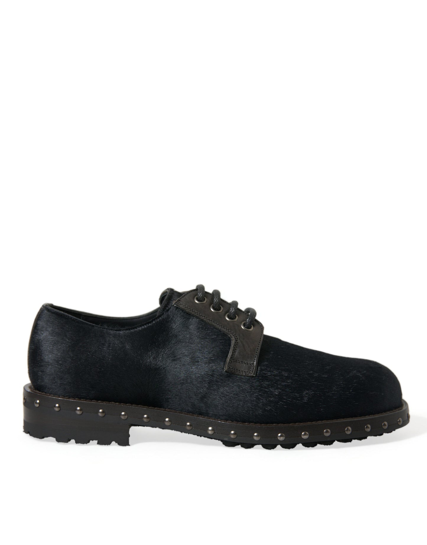 Dolce & Gabbana – Derby-Schuhe „SAN PIETRO“ aus stabilem Pelz in Schwarz