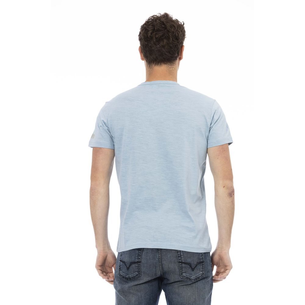 Trussardi Action Hellblaues Herren-T-Shirt aus Baumwolle