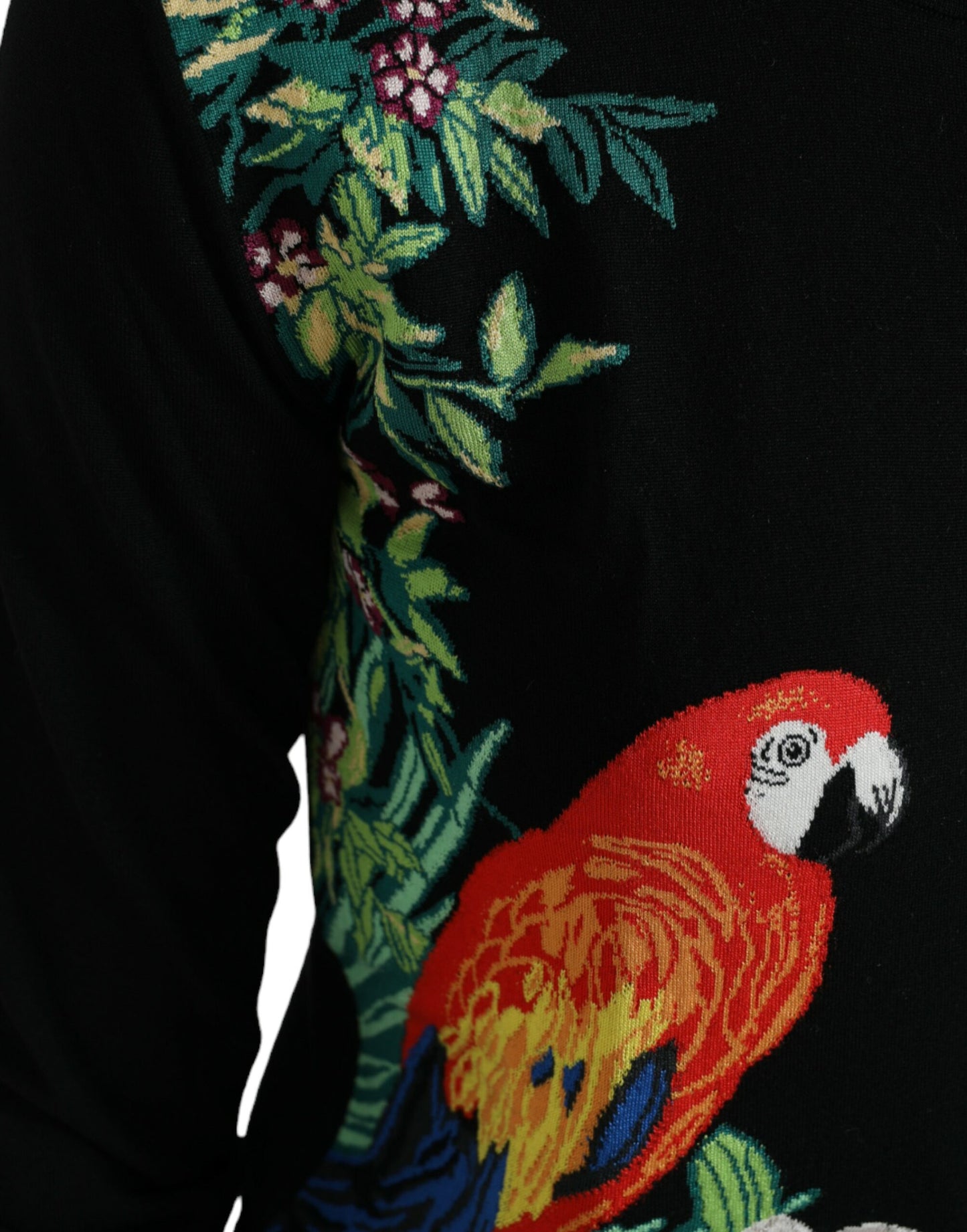 Dolce & Gabbana – Langärmliger Cardigan aus schwarzer Vogelwolle