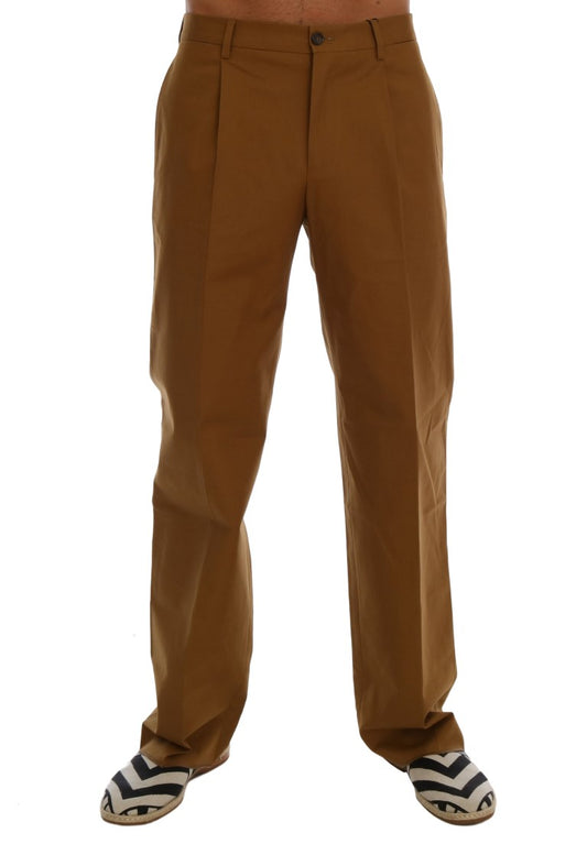 Braune Hose aus Stretch-Baumwolle von Dolce & Gabbana