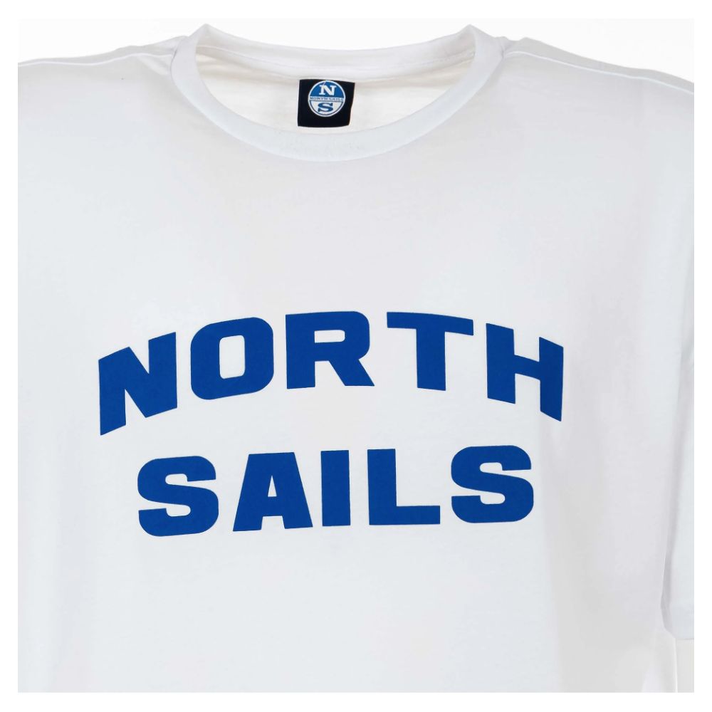 Elegantes weißes Baumwoll-T-Shirt von North Sails mit auffälligem blauen Logo