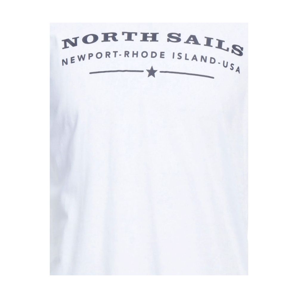 North Sails – Elegantes weißes Baumwoll-T-Shirt mit Brustaufdruck