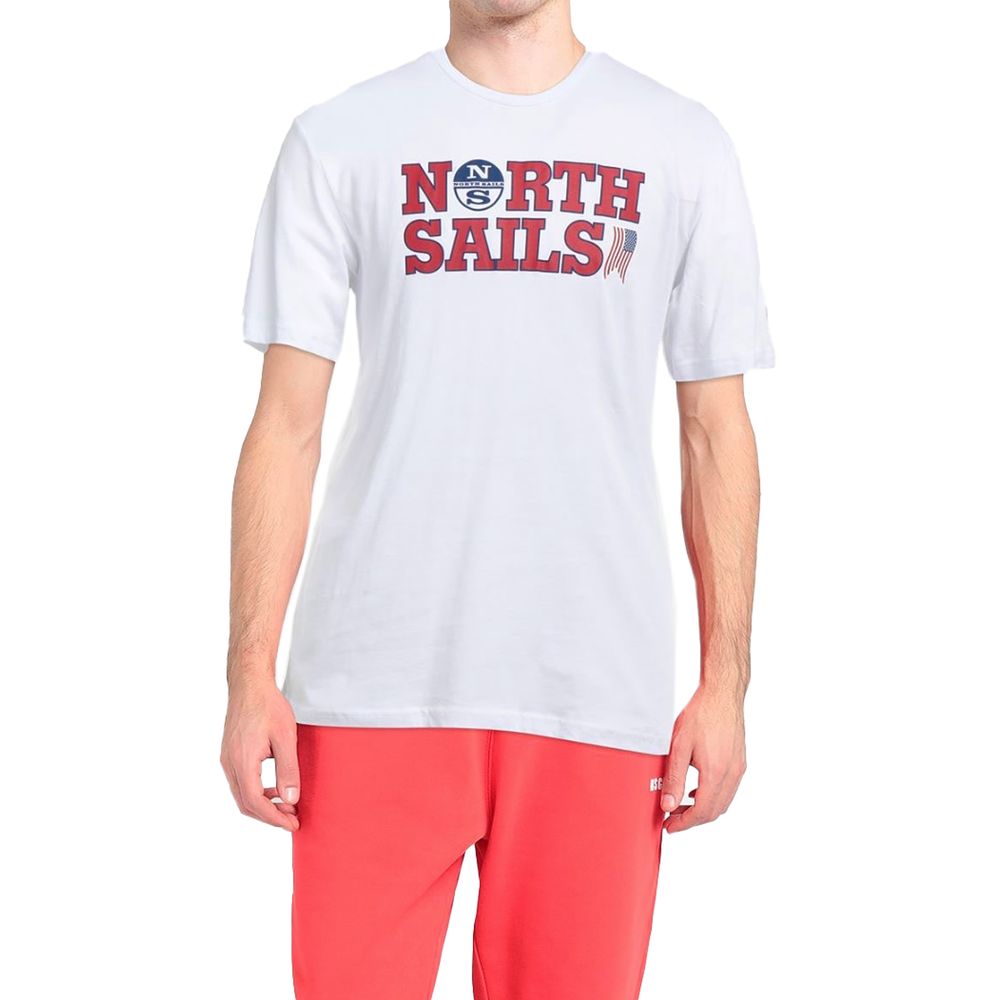 Elegantes weißes Baumwoll-Logo-T-Shirt von North Sails