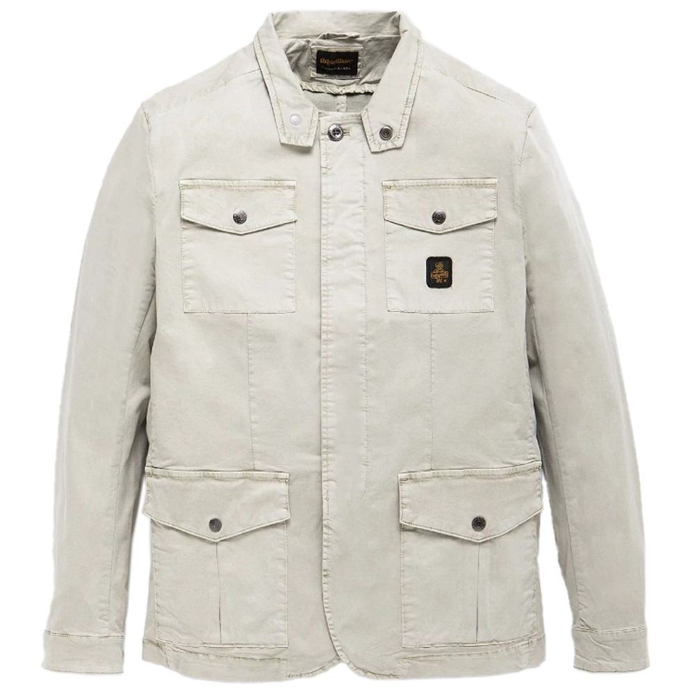 Refrigiwear – Elegante, beige Baumwolljacke mit vier Taschen