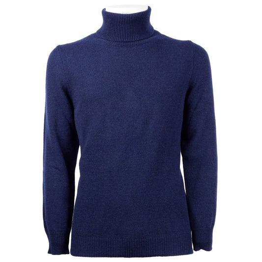 Emilio Romanelli Blauer Kaschmir-Herrenpullover