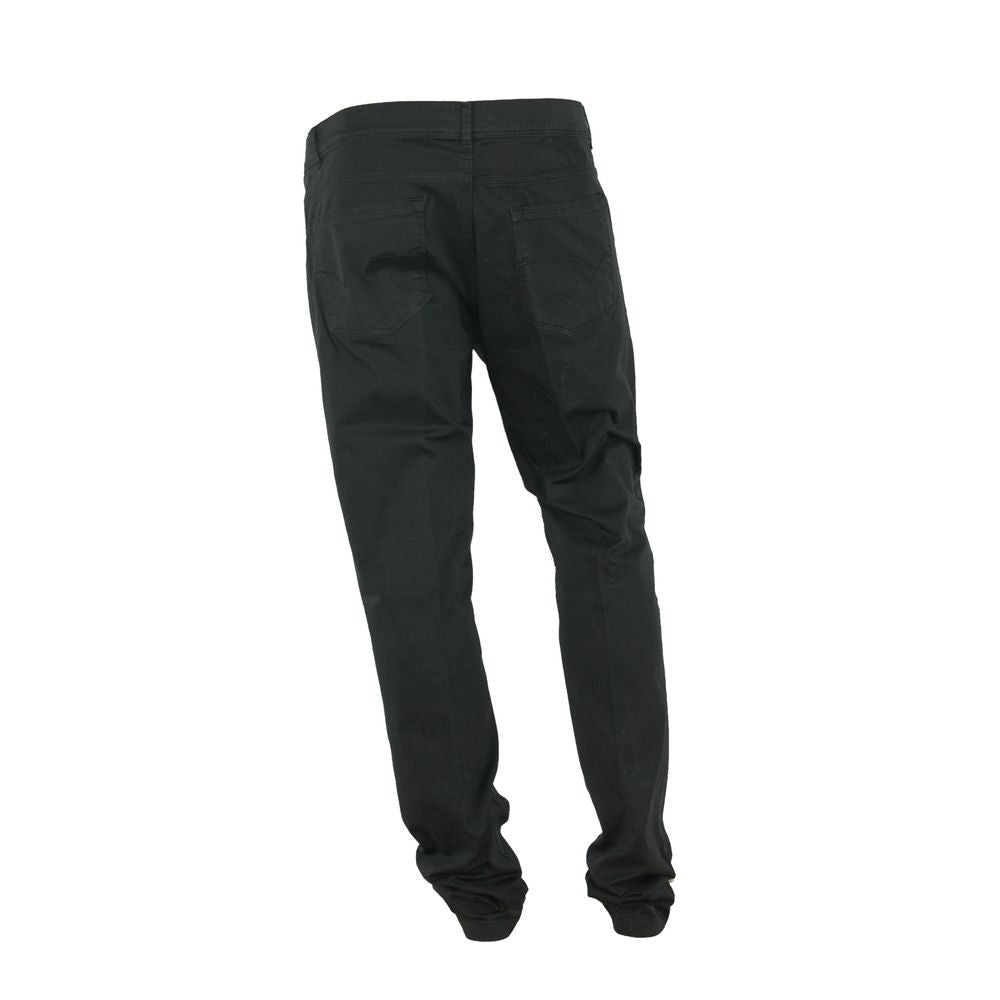 Elegante Sommerhose aus schwarzer Baumwolle, hergestellt in Italien