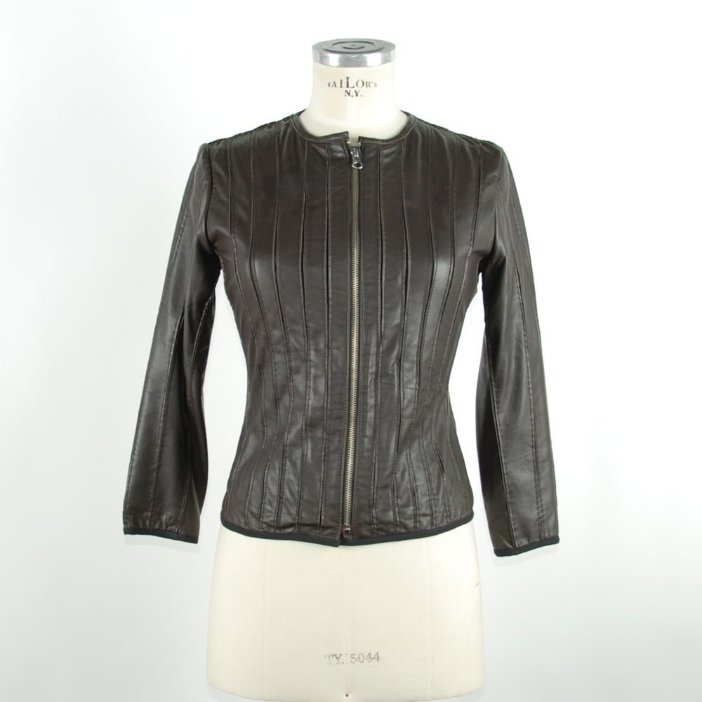 Emilio Romanelli Schwarze Lederjacke für Damen