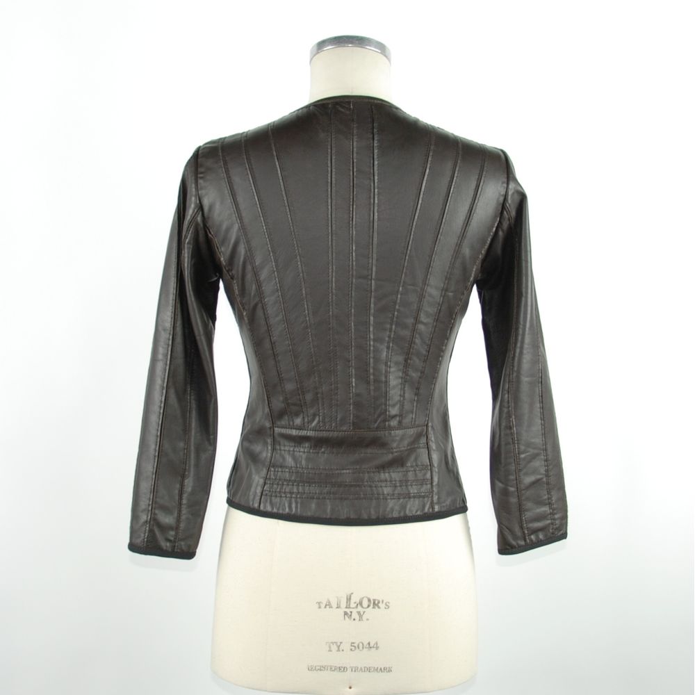 Emilio Romanelli Schwarze Lederjacke für Damen