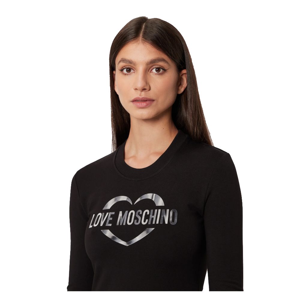 Love Moschino – Schickes Logokleid aus Baumwollmischung
