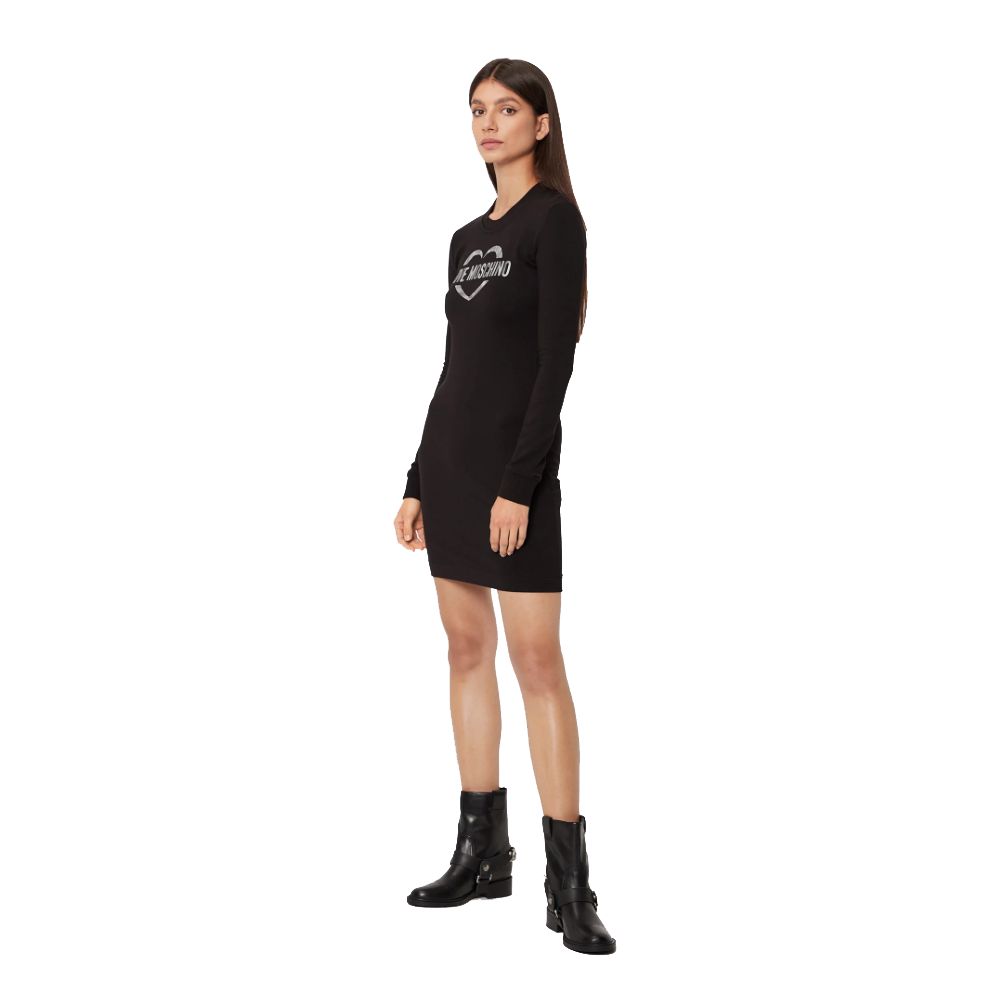 Love Moschino – Schickes Logokleid aus Baumwollmischung
