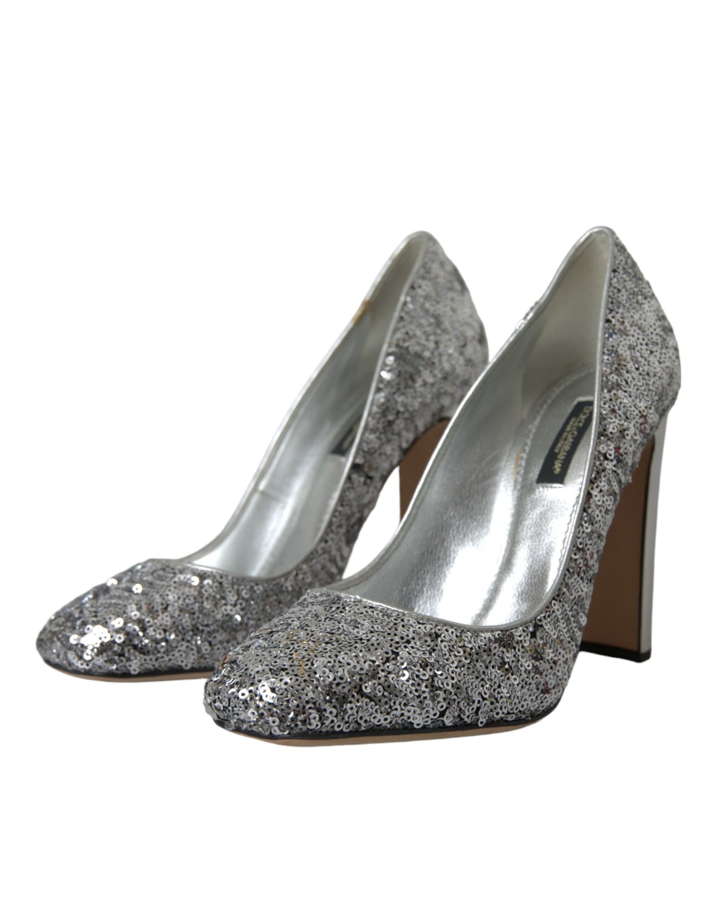 Dolce & Gabbana Silberne Pumps mit Paillettenverzierung