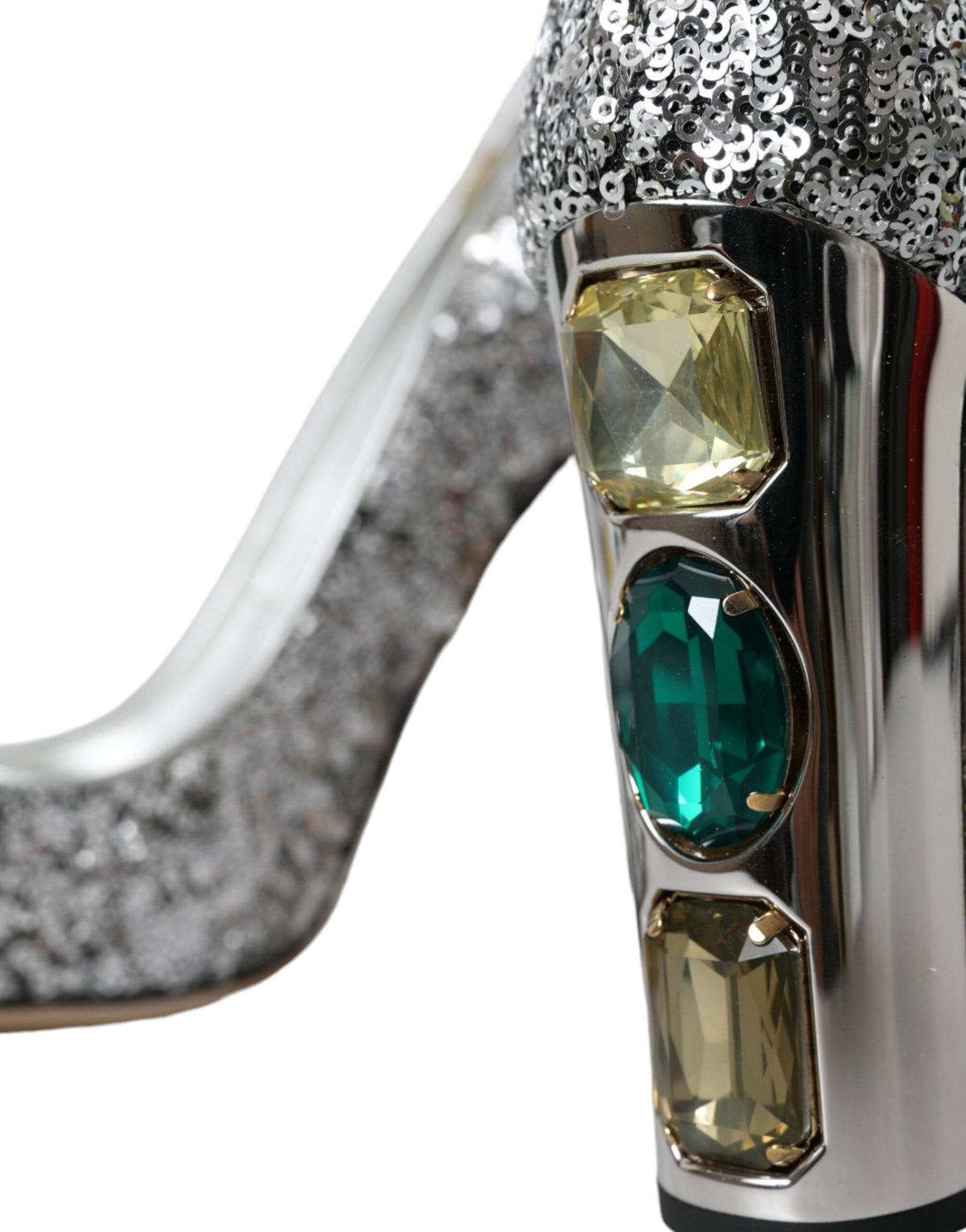 Dolce & Gabbana Silberne Pumps mit Paillettenverzierung