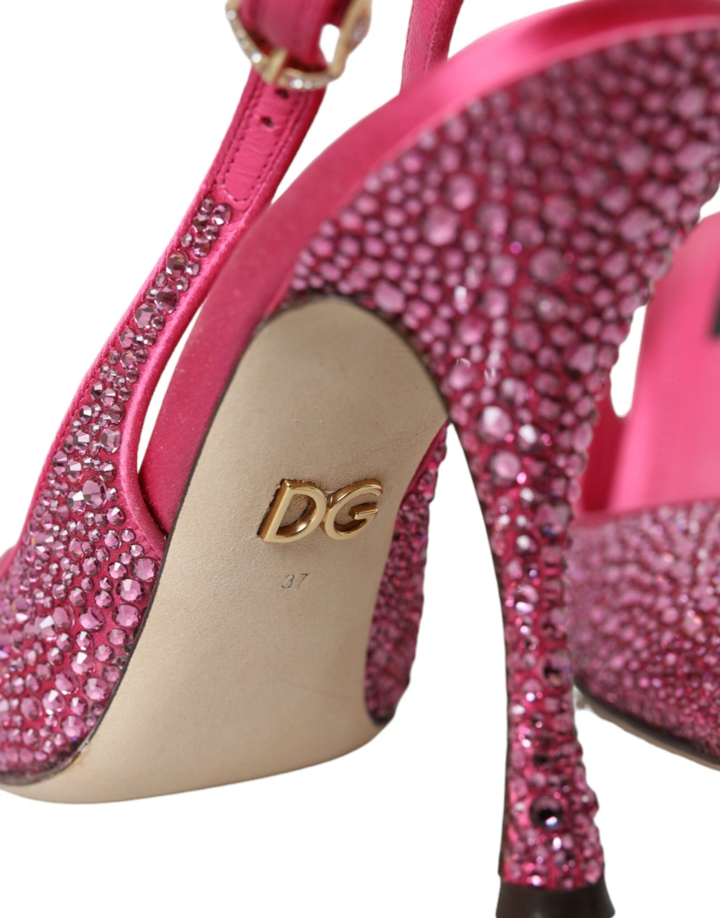 Dolce & Gabbana Pink Slingbacks Kristall Pumps Schuhe