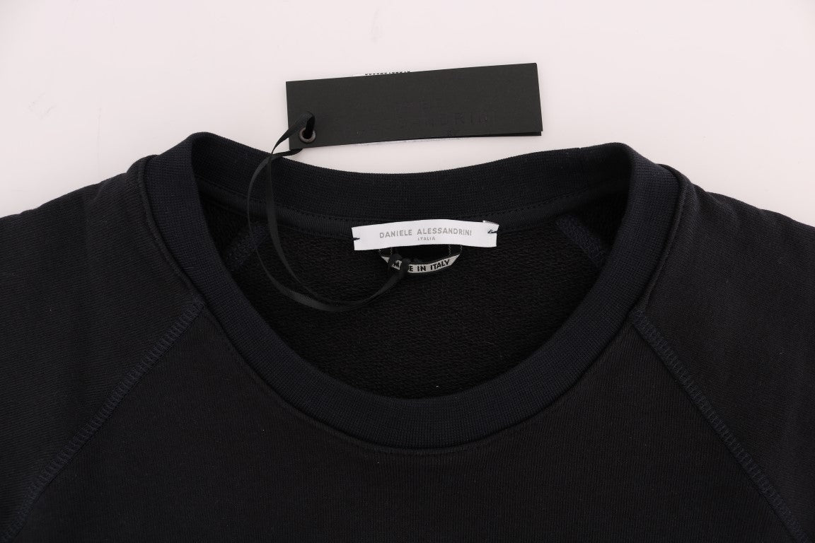 Blauer Baumwollpullover mit Rundhalsausschnitt von Daniele Alessandrini