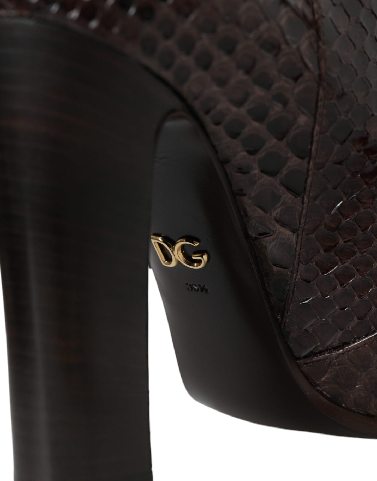 Dolce & Gabbana Braun Exotische Leder Heels Hohe Stiefel Schuhe