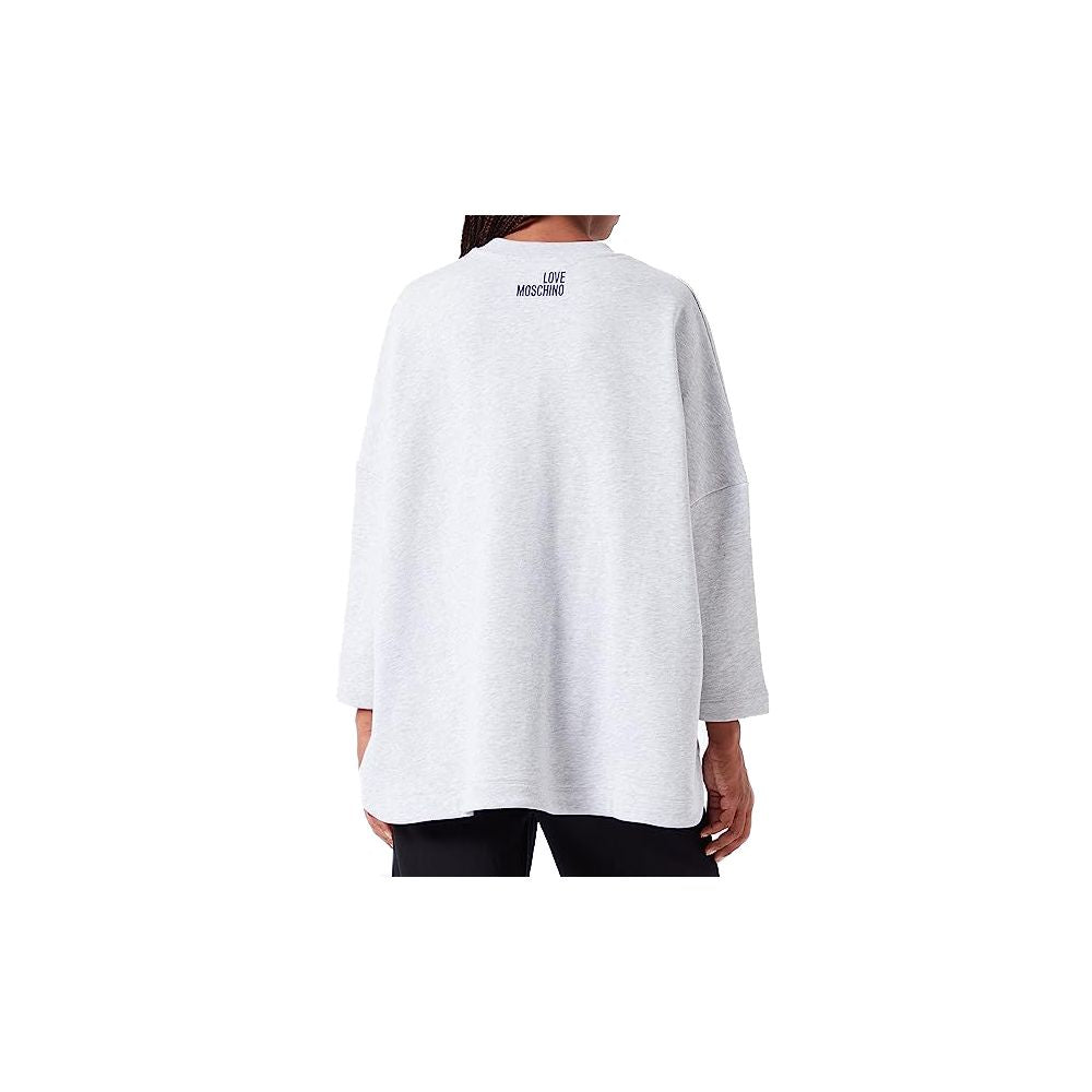 Love Moschino Grauer Baumwollpullover für Damen