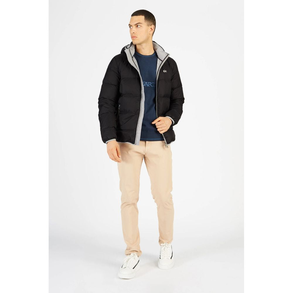 La Martina Schwarze Nylon-Herrenjacke