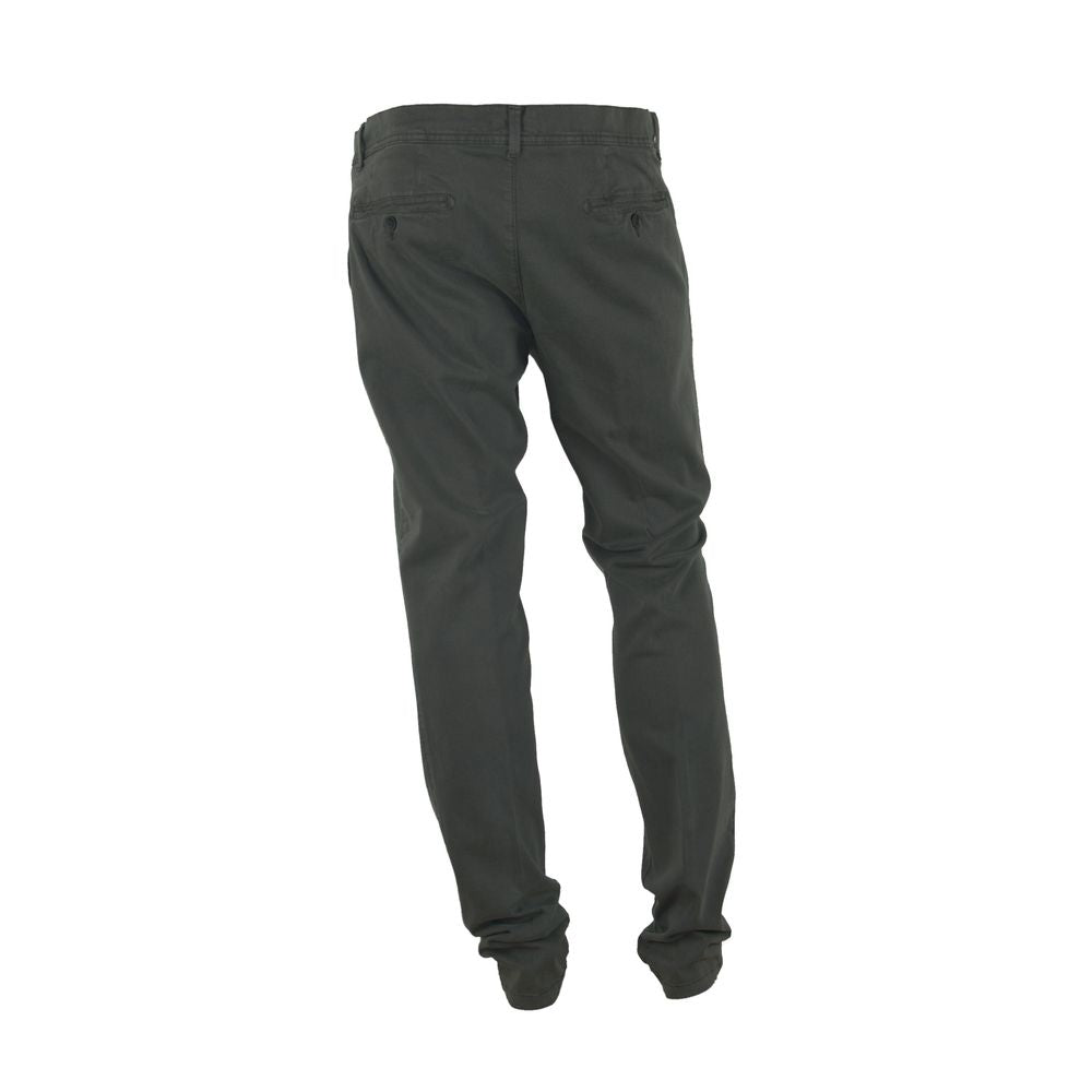 Elegante graue Hose aus italienischer Baumwolle, hergestellt in Italien