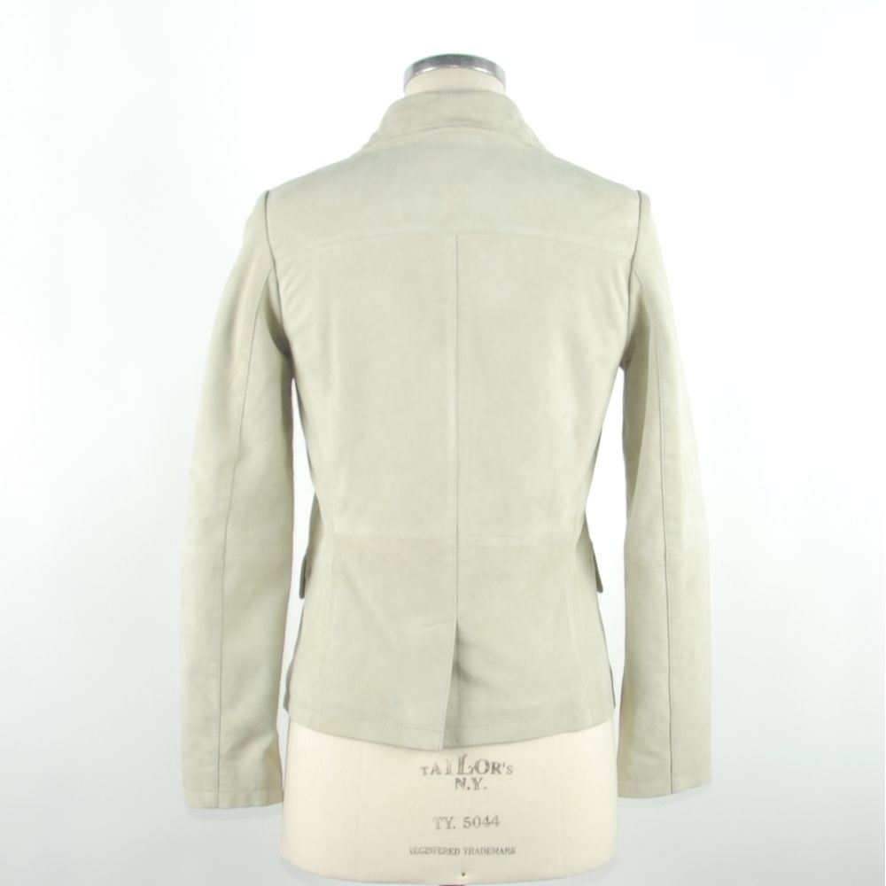 Emilio Romanelli Weiße Lederjacke für Damen